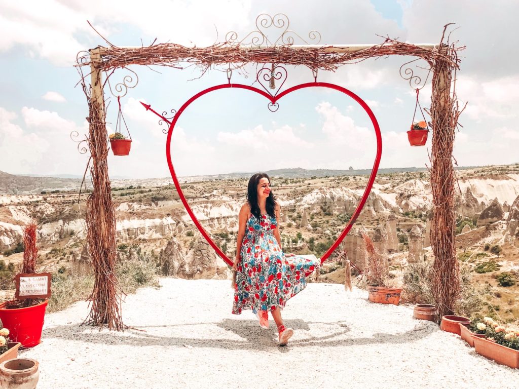 Cappadocia, Turkey love valley heart swing