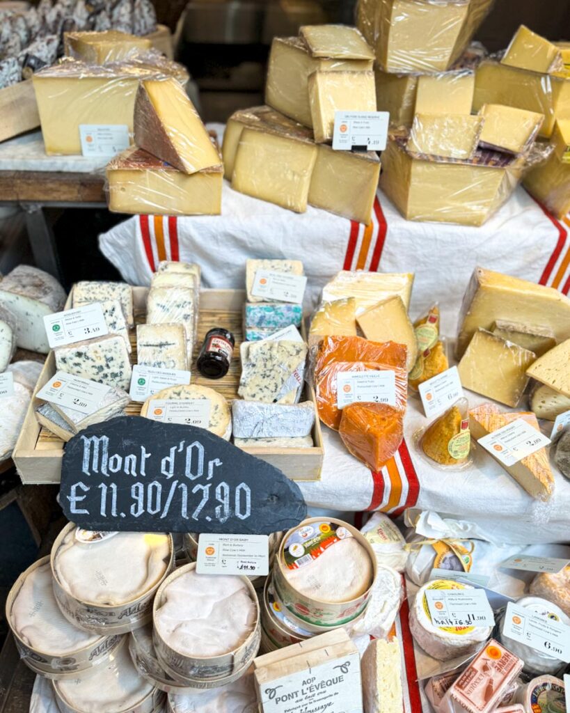 cheese stall at borough market in london