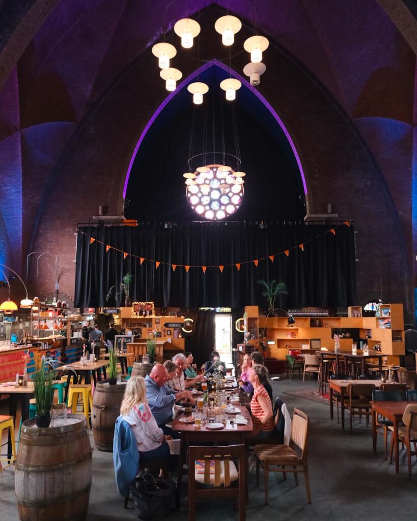 ANNA Amstelveen interiors of a restaurant in a church