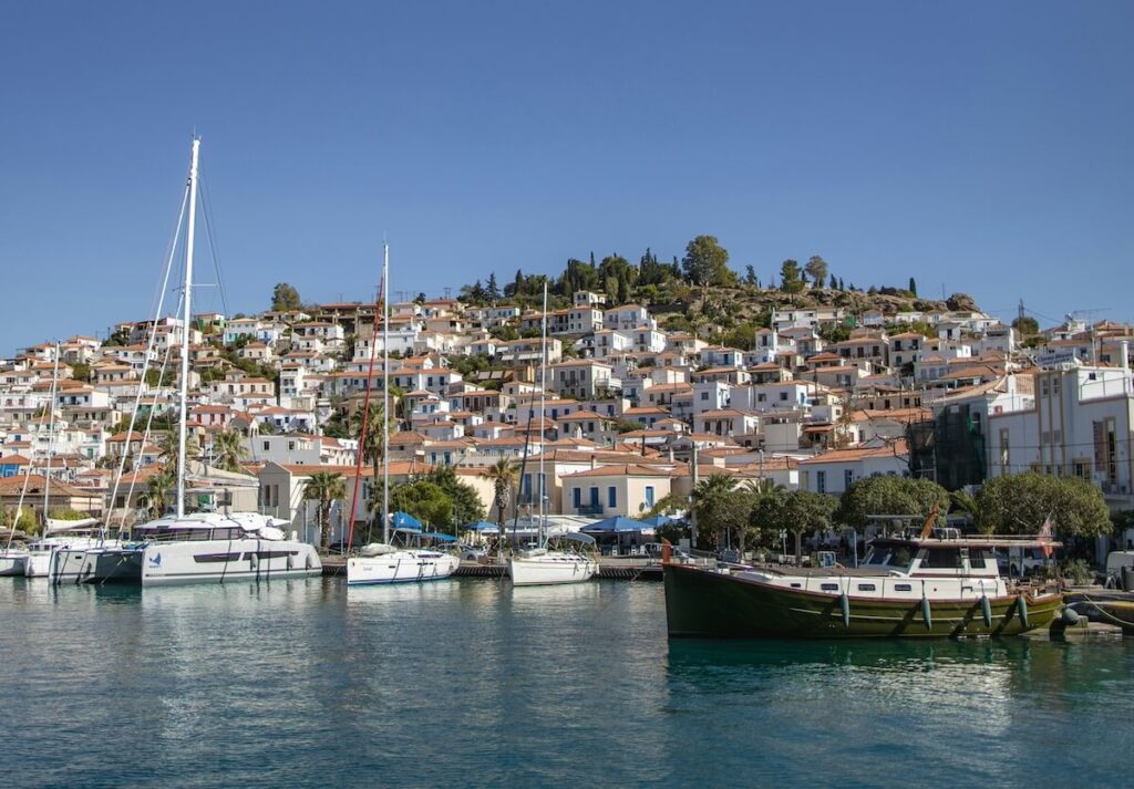 poros greece harbor and city city