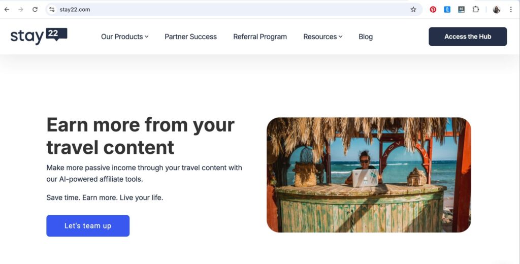 stay22 affiliate marketing platform for travel bloggers
