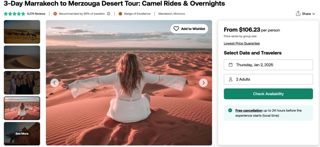 3 Day Marrakech to Merzouga Desert Tour