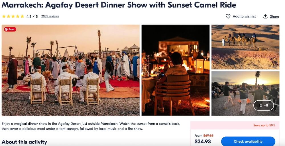 Marrakech: Agafay Desert Dinner Show with Sunset Camel Ride