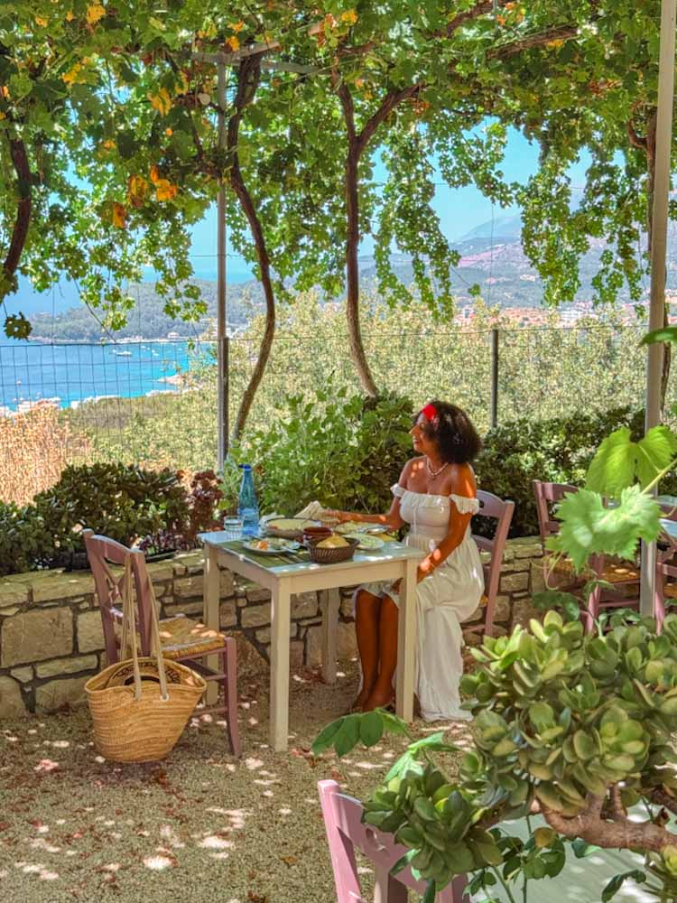 best traditional food in himare in a garden at Elea