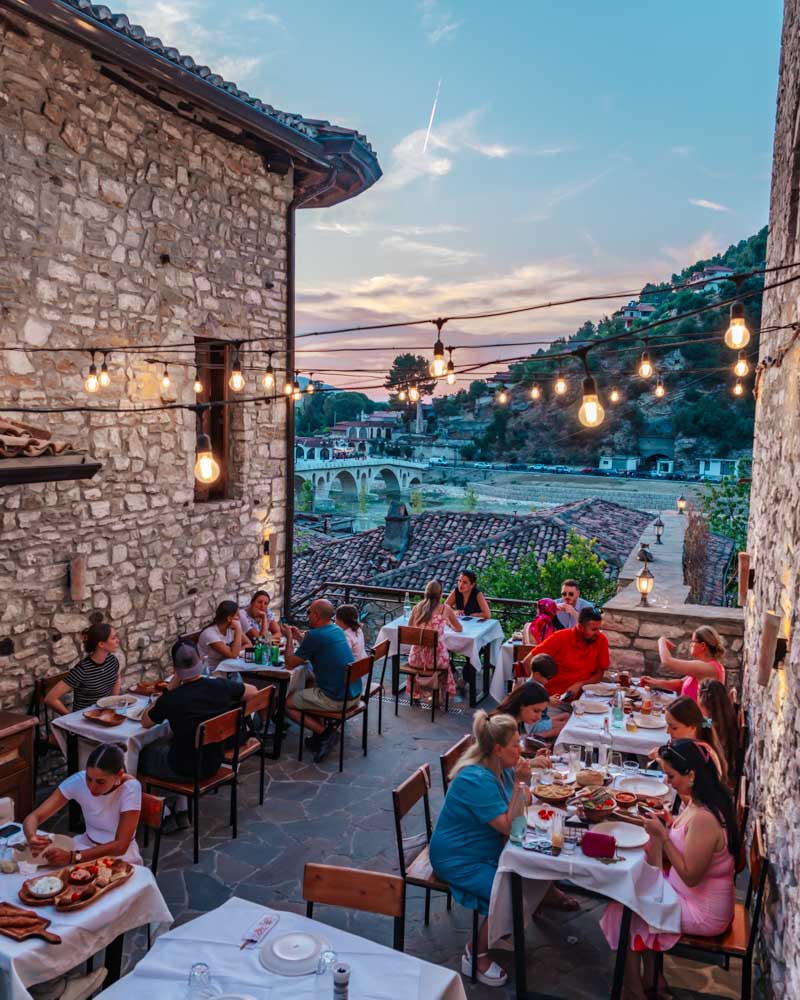 berat best dinner spot for sunset in albania