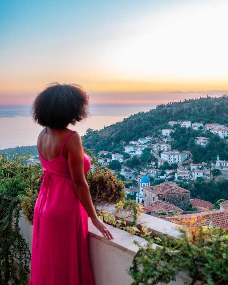 dhermi town viewpoint at Zoe Hora