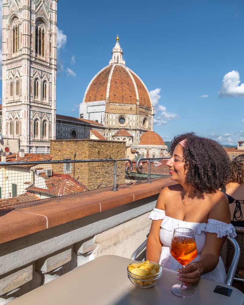 view on the art rooftop bar duomo view florence italy