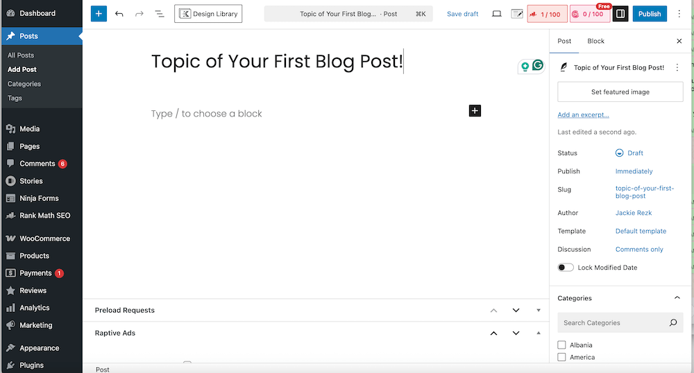 writing your first blog post tips