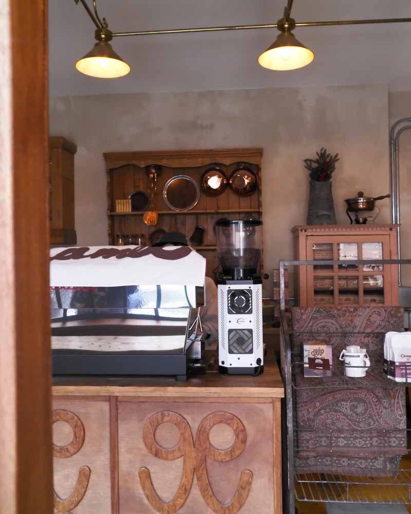 Cozy cafe interior of a cafe in Seoul called Camel